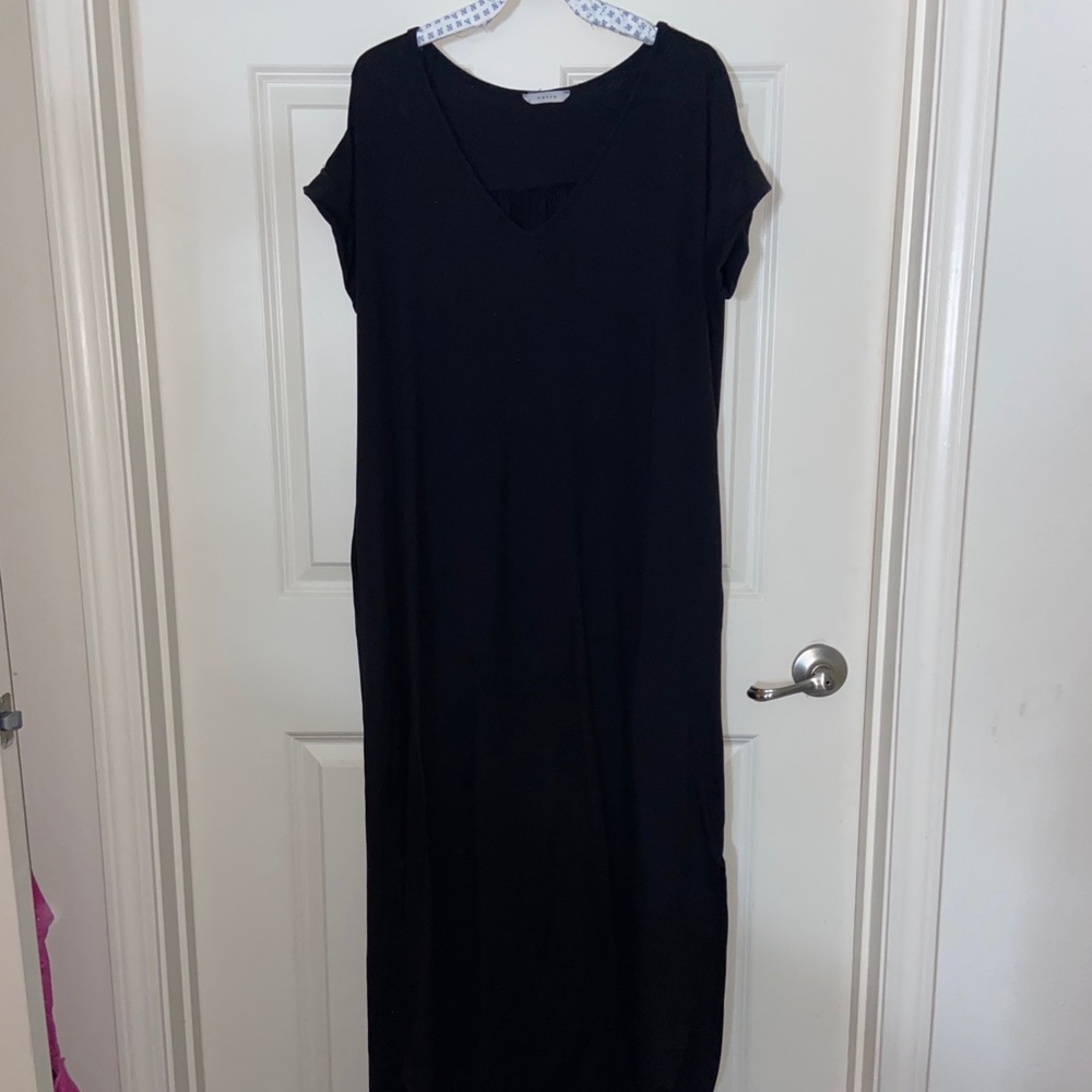 Ankle length black dress